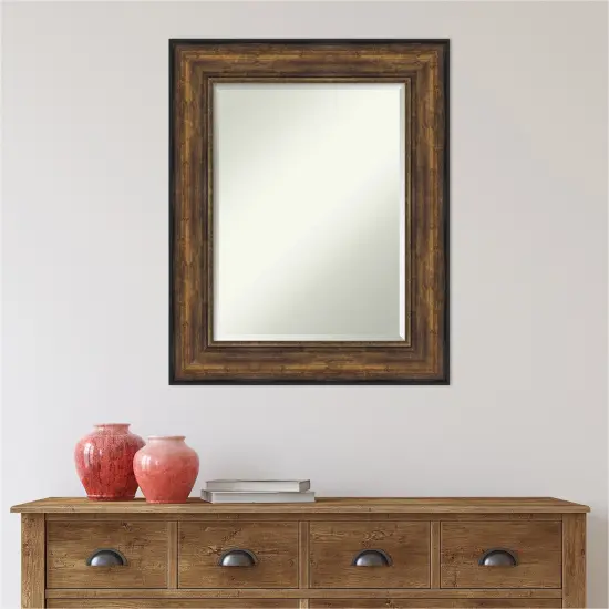 Beveled Bathroom Wall Mirror, Ballroom Bronze Frame {5}