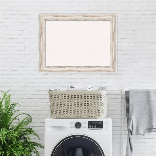 Cork Board, Alexandria White Wash Wood Frame - Bulletin Board, Organization Board, Pin Board White Cork {6}