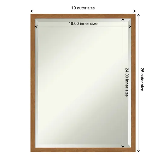 Beveled Wood Bathroom Wall Mirror, Carlisle Narrow Frame {1}