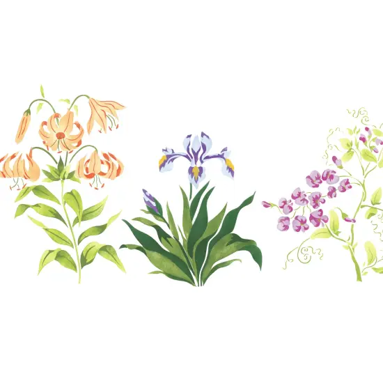 Lily Flower Mix Wall Stencil | 1766 by Designer Stencils | Floral Stencils | Reusable Art Craft Stencils for Painting on Walls, Canvas, Wood | Reusable Plastic Paint Stencil for Home Makeover | Easy to Use & Clean Art Stencil {2}