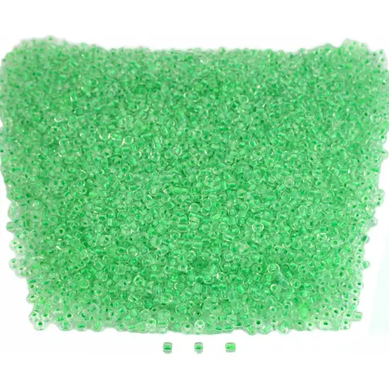 80 Grams Light Green Lined Glass Seed Beads Craft 12/0 {2}