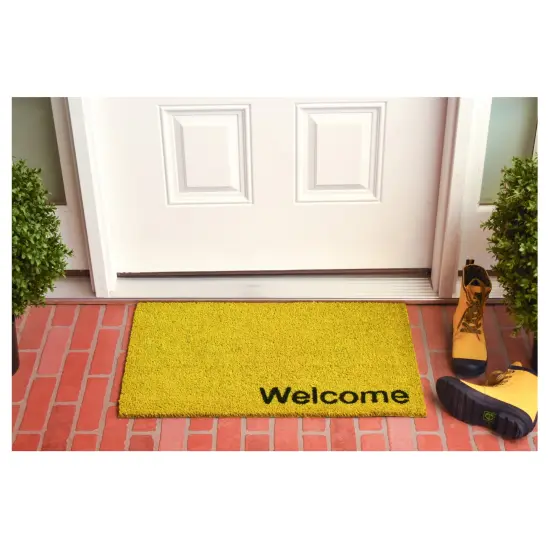 Collins Yellow Pastel Welcome Doormat {3}