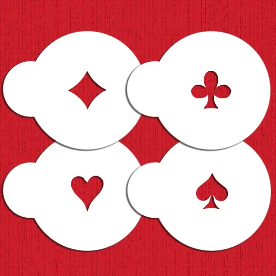 Card Suit Cookie & Cupcake Stencils | C245 by Designer Stencils | Stencils for Royal Icing, Airbrush, Dusting Powder | {1}