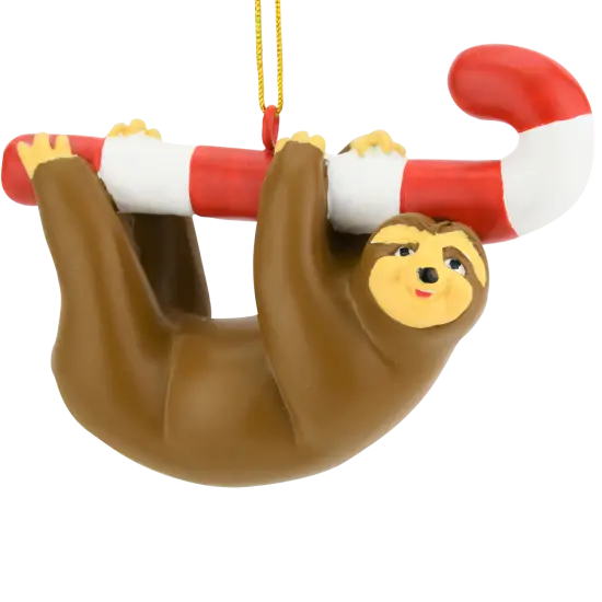 Tree Buddees Candy Cane Sloth Animal Christmas Ornaments {1}