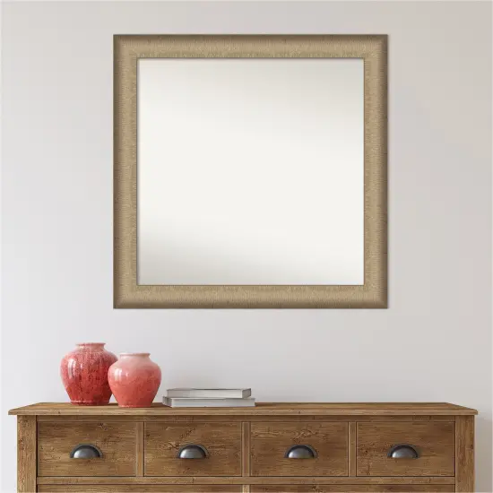 Amanti Art Non-Beveled Wall Mirror, Elegant Brushed Bronze Frame Elegant Brushed Pewter {7}