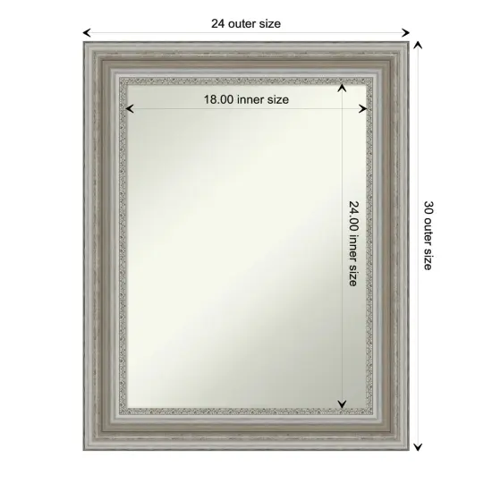 Amanti Art Non-Beveled Wall Mirror, Parlor Black Frame Parlor Silver Frame {1}