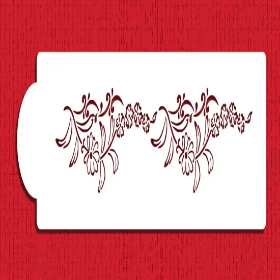 Wedding Veil Cake Stencil Side | C115 by Designer Stencils | Cake Decorating Tools | Baking Stencils for Royal Icing, Airbrush, Dusting Powder | Reusable Plastic Food Grade Stencil for Cakes | Easy to Use & Clean Cake Stencil {1}