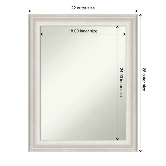 Amanti Art Non-Beveled Wall Mirror, Trio White Wash Silver Frame {1}