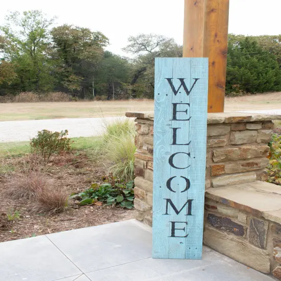 Rustic Farmhouse 5ft Vertical Front Porch Welcome Sign Blue {3}