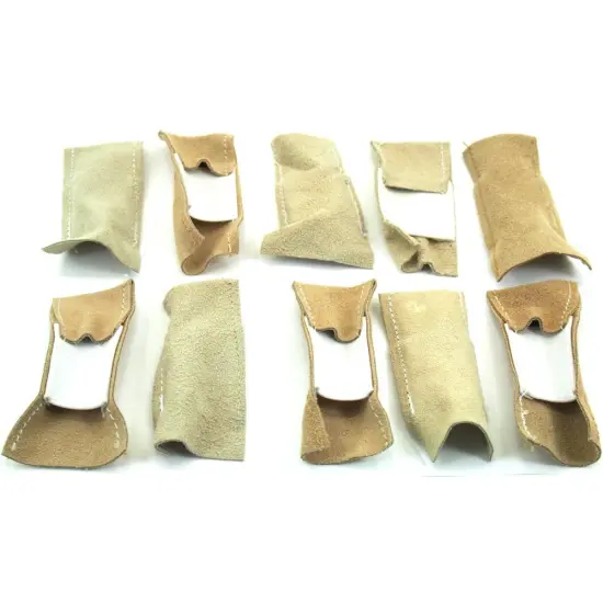 10 Closed Leather Thumb Guards Jewelry Polishing Tools {1}