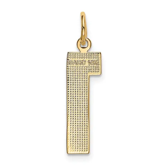 14K Yellow Gold Large Polished Number 1 Charm Pendant {4}