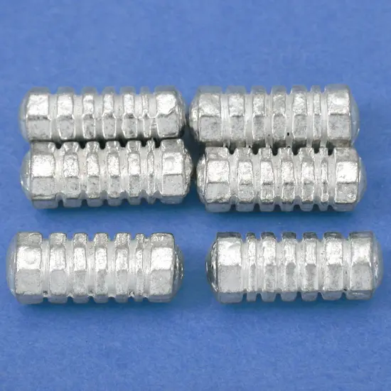 16g Bali Tube Beads Silver Plated Beading 16mm Approx 6 {1}