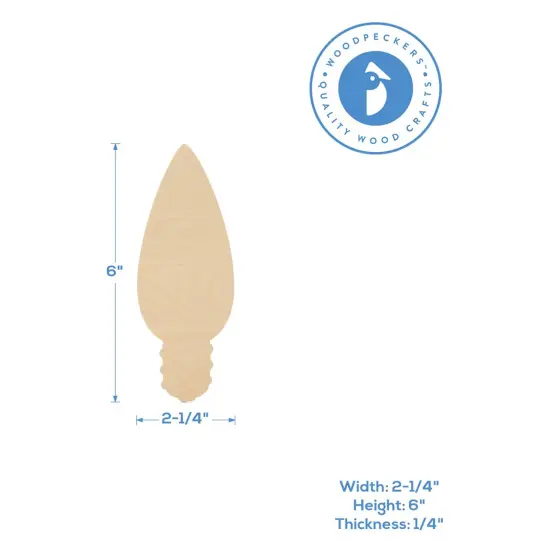 Wood Lightbulb Cutout Ornaments, Multiple Sizes Available, DIY Christmas Tree Decor/Craft | Woodpeckers {3}