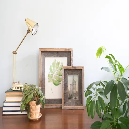 Rustic Farmhouse Signature Series 9 in. x 12 in. Reclaimed Wood Picture Frame Grey {4}