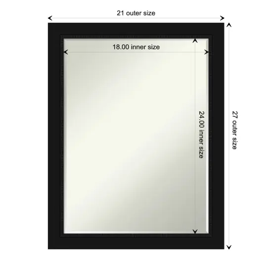 Petite Bevel Wall Mirror, Avon Black Frame {1}