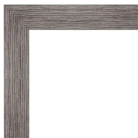 Amanti Art Non-Beveled Wall Mirror, Pinstripe Plank Grey Narrow Frame {3}
