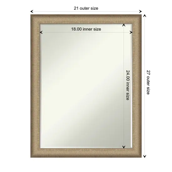 Petite Bevel Wall Mirror, Elegant Brushed Bronze Narrow Frame {1}