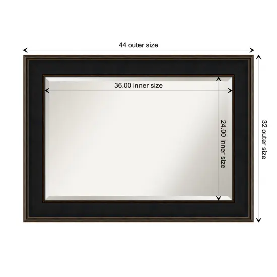 Beveled Wood Bathroom Wall Mirror, Mezzanine Espresso Frame {1}