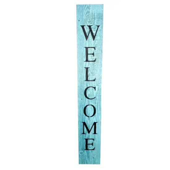 Rustic Farmhouse 5ft Vertical Front Porch Welcome Sign Blue {1}