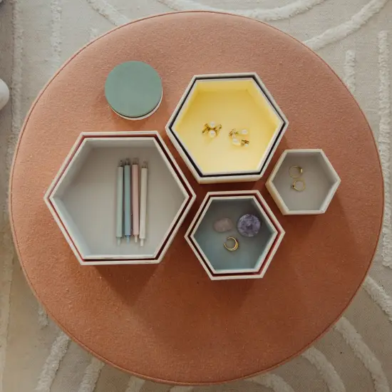 Wooden Hexagon Shelves with Backs, 7-set, for Crafts & DIY Dcor |Woodpeckers {5}