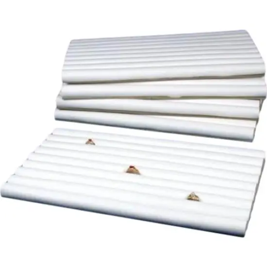 5 White Leather Continuous Slot Ring Trays Jewelry Showcase Displays {1}