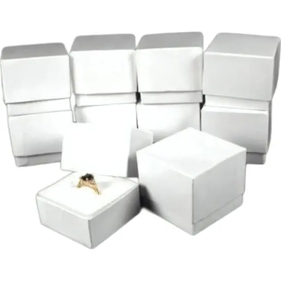 10 Ring Boxes White Gift Jewelry Displays Showcases {1}
