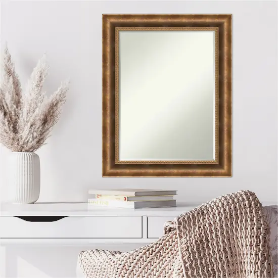 Petite Bevel Wood Wall Mirror, Manhattan Bronze Frame {6}