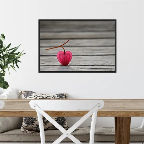 Natural heart by Lotte Gronkjaer 23-in. W x 16-in. H. Canvas Wall Art Print Framed in Black {5}