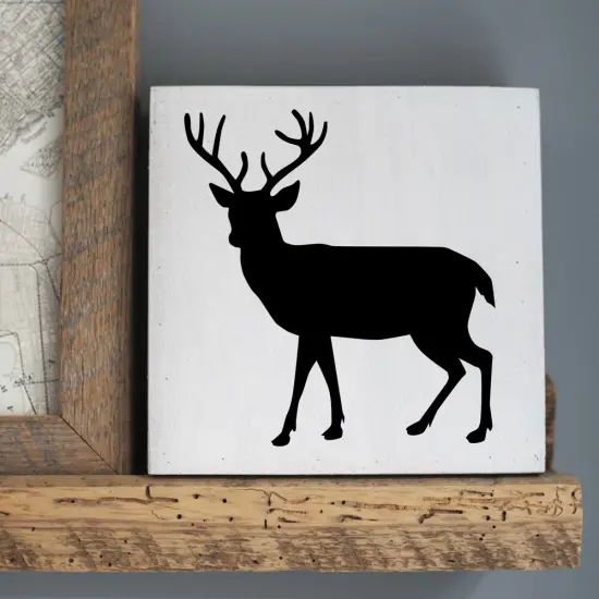 Buck Silhouette Embossing 12 x 12 Stencil | FS043 by Designer Stencils | Animal & Nature Stencils | Reusable Stencils for Painting on Wood, Wall, Tile, Canvas, Paper, Fabric, Furniture, Floor | Reusable Paint Stencil for Home Makeover {4}
