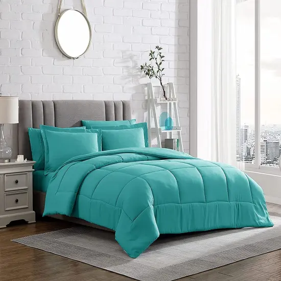 American Home Collection Down Alternative Comforter Set Extra Warm and Soft Turquoise {5}