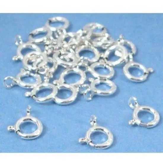 24 Spring Ring Clasps Sterling Silver Bracelet 5.5mm {1}