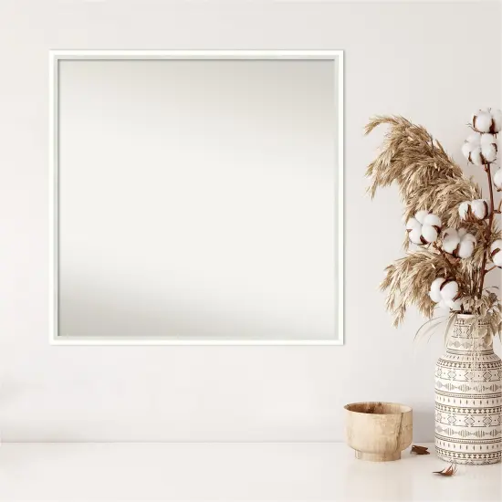 Amanti Art Non-Beveled Wood Wall Mirror, Lucie Black Frame Lucie White Frame {5}