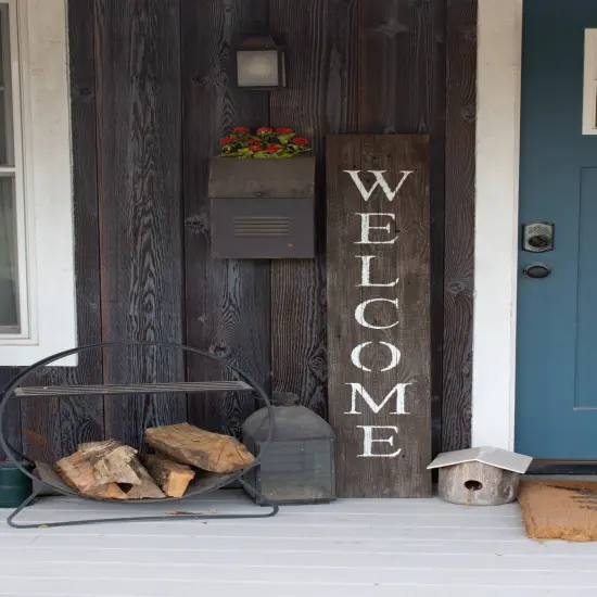 Rustic Farmhouse 5ft Vertical Front Porch Welcome Sign Brown {3}