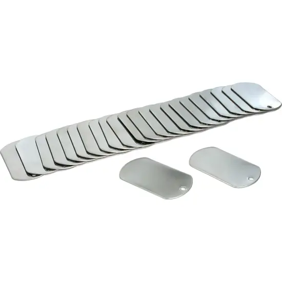 24 Stainless Steel Dog Tags Engravable ID Luggage Tag {1}
