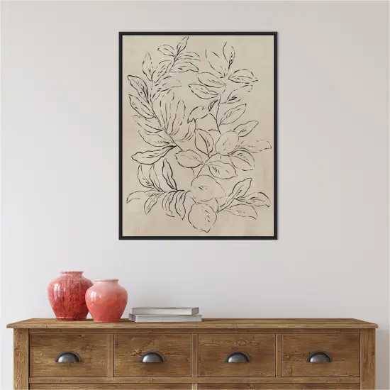 Outlined Leaves I by Asia Jensen Canvas Wall Art Print Framed {5}
