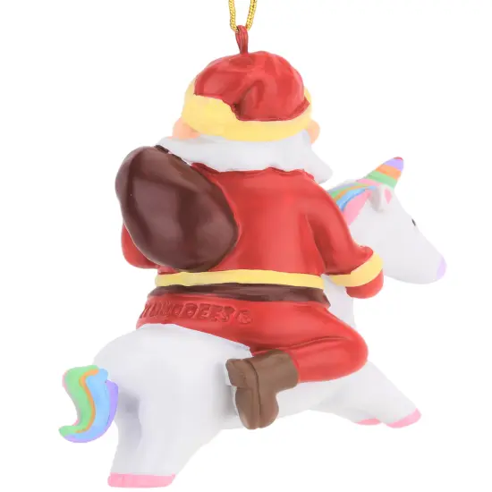 Santa Riding A Unicorn Christmas Ornament {4}