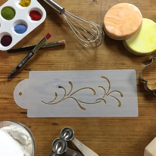 Swirl Cake Stencil | C046 by Designer Stencils | Cake Decorating Tools | Baking Stencils for Royal Icing, Airbrush, Dusting Powder | Reusable Plastic Food Grade Stencil for Cakes | Easy to Use & Clean Cake Stencil {3}
