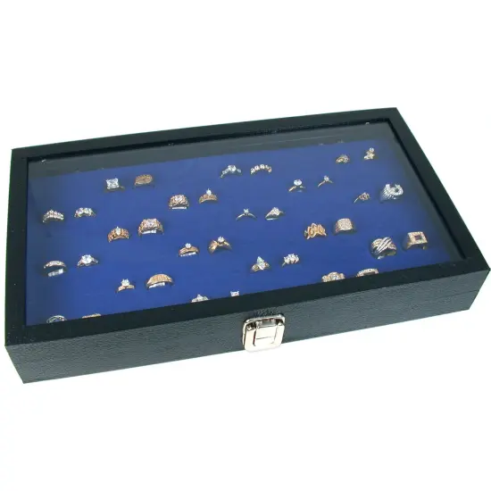 Jewelry Box Display Case 72 Slot Royal Blue Ring Insert New {2}