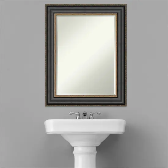 Beveled Bathroom Wall Mirror, Thomas Black Bronze Frame {6}