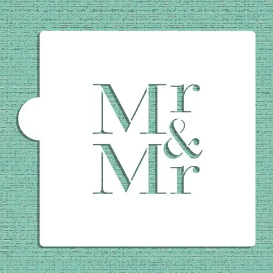Mr & Mr Cookie & Craft Stencil | CM038 by Designer Stencils | Cookie Decorating Tools | Baking Stencils for Royal Icing, Airbrush, Dusting Powder | Craft Stencils for Canvas, Paper, Wood | Reusable Food Grade Stencil {1}