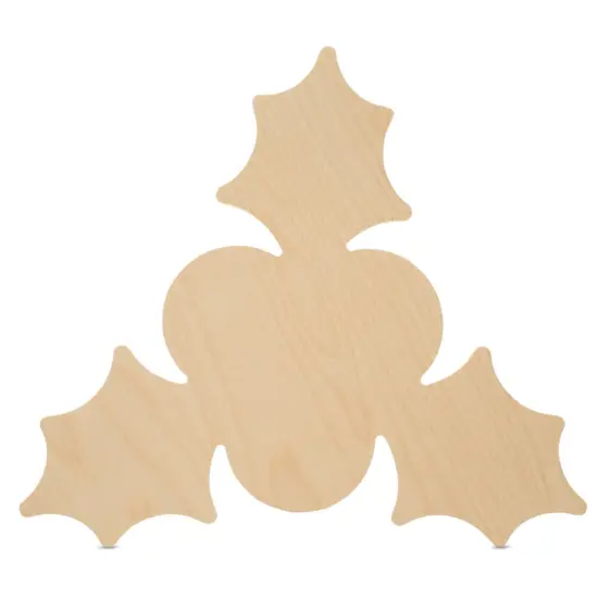 Wood Holly Cutout Ornaments, Multiple Sizes Available, DIY Christmas Tree Decor & Craft | Woodpeckers {1}