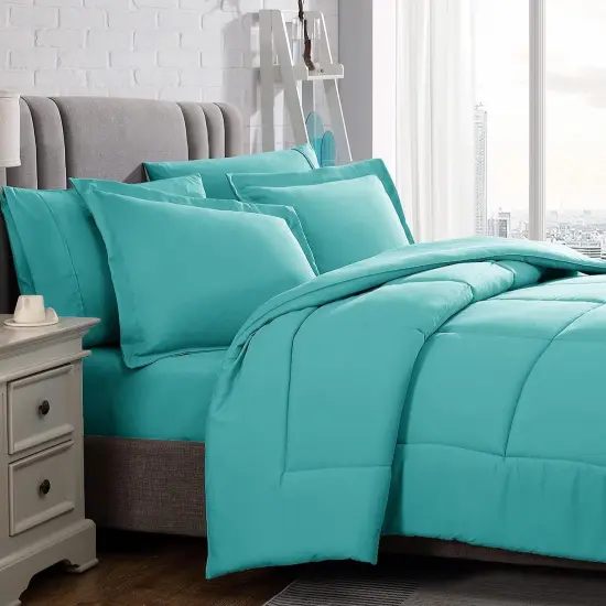 American Home Collection Down Alternative Comforter Set Extra Warm and Soft Turquoise {2}