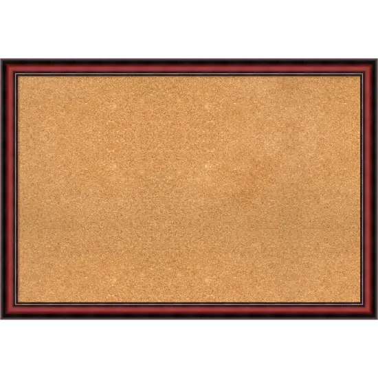 Cork Board, Rubino Cherry Scoop Wood Frame - Bulletin Board, Organization Board, Pin Board Natural Cork {1}