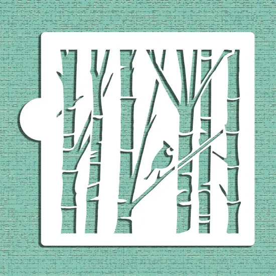 Birch Trees and Cardinal Cookie & Craft Stencil | CM150 by Designer Stencils | Cookie Decorating Tools | {5}