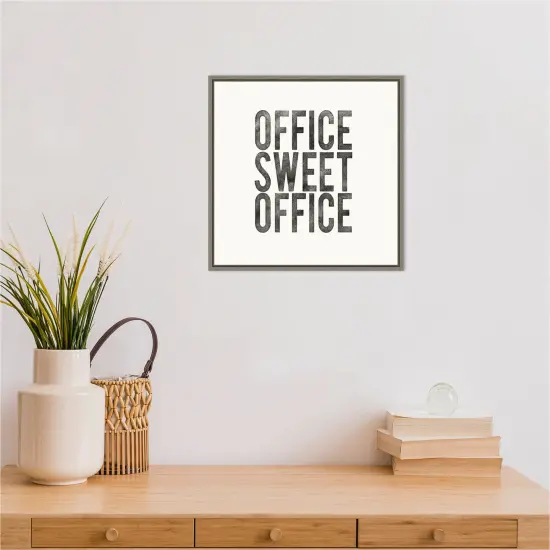 Work from Home I by Wild Apple Portfolio Canvas Art Framed Grey {6}