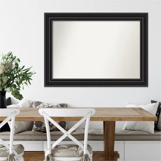 Amanti Art Non-Beveled Wall Mirror, Colonial Black Frame {7}