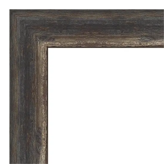 Amanti Art Non-Beveled Wall Mirror, Bark Rustic Char Narrow Frame {3}