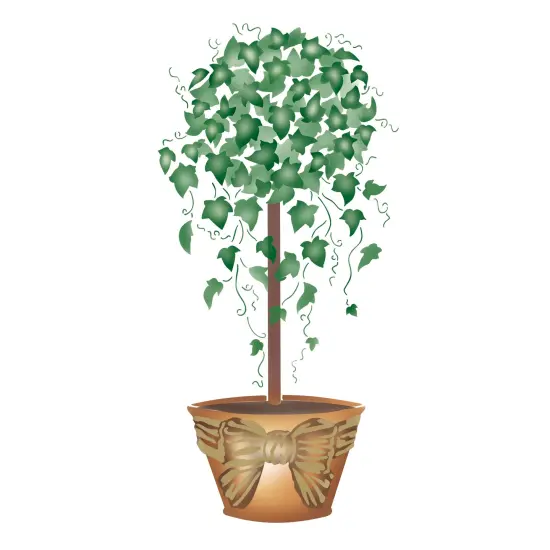 Iyv Topiary with Raffia Wall Stencil | 2296 by Designer Stencils | Floral Stencils | Reusable Art Craft Stencils for Painting on Walls, Canvas, Wood | Reusable Plastic Paint Stencil for Home Makeover | Easy to Use & Clean Art Stencil {1}