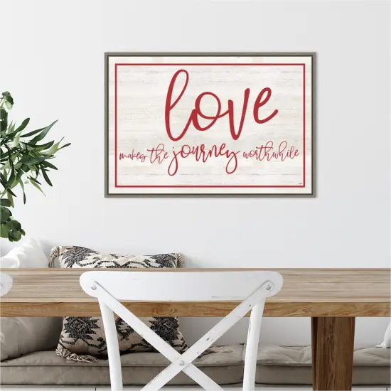 Valentines Sentiment Journey by Tara Reed Canvas Art Framed {4}