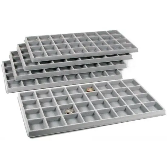 5 Gray 32 Slot Coin Jewelry Showcase Display Tray Inserts {1}